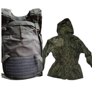 Ukrainian Pantsir 3-95 body armor + Russian EMR parka.