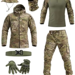 SIBEX Summer Tactical Uniform Set — 7-in-1 MultiCam Camouflage with UBACS, Boonie Hat, and Balaclava RG6153 TM