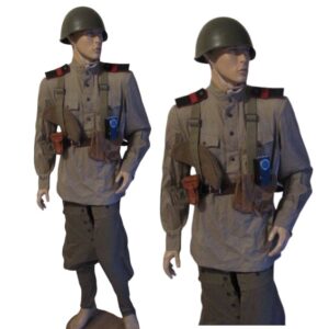 A 1943-model Soviet Army infantryman's uniform.